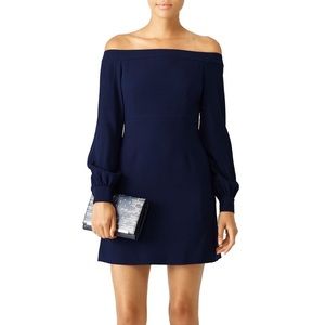 JILL JILL STUART OFF SHOULDER INK BLUE DRESS 4